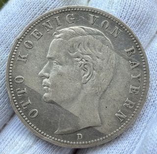 Moneda PLATA ALEMANIA 5 Marcos 1903-D. Bavaria