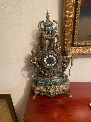 Reloj de Manto Imperial Bronce y Mármol