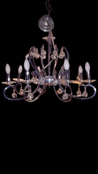 Lámpara moderna colgante cristal y metal