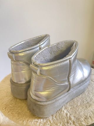 Botas de invierno plateadas con plataforma