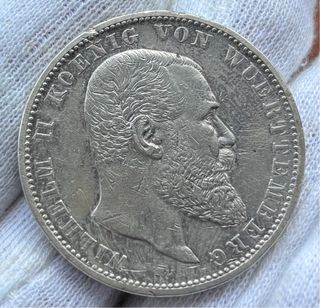 Moneda PLATA ALEMANIA 5 Marcos 1903-F Wuerttemberg
