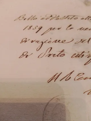 Documento storico 1859