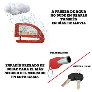 Candado Moto Alarma MAVEMAR Rojo