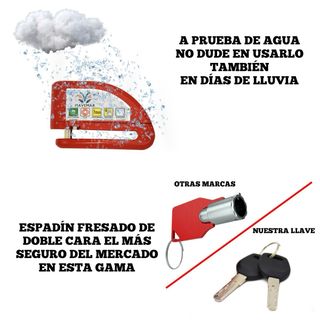 Candado Moto Alarma MAVEMAR Rojo