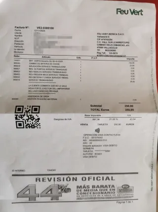 Batería Varta 12V 95Ah G7 (Garantía 11/27)