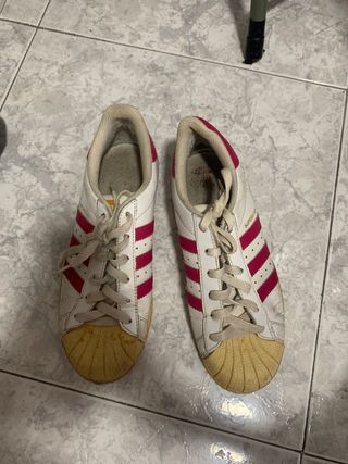 Zapatillas Adidas Superstar Blancas y Rosas