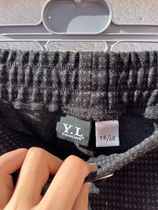 Pantalón Youline Talla 46 Negro/Gris