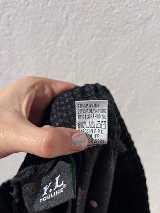 Pantalón Youline Talla 46 Negro/Gris