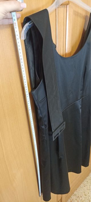 Vestido H&M Negro Satinado Talla 46 Elegante