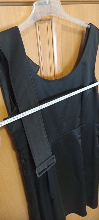 Vestido H&M Negro Satinado Talla 46 Elegante