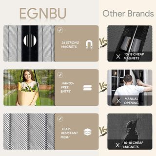 Cortina Mosquitera Para Puertas, EGNBU Mosquitera