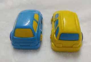 2 Coches Juguete Amarillos y Azules