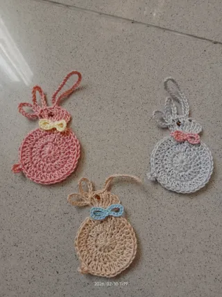 3 Coniglietti Uncinetto Pasqua