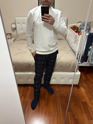 Pantaloni H&M Uomo Tg. S Fantasia a Quadri