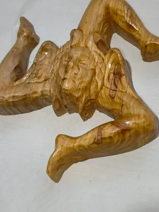 Trinacria Legno Cm.12 Scultura