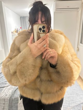 Abrigo de pelo beige