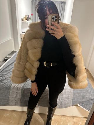 Abrigo de pelo beige