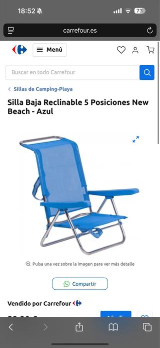 Sillas de playa plegables azules