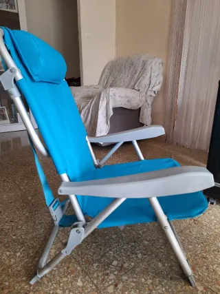 3 Silla/Tumbona Playa Azul y Plata