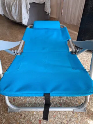 3 Silla/Tumbona Playa Azul y Plata