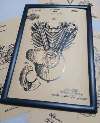 4 láminas retro ( Artesanía) Harley Davidson