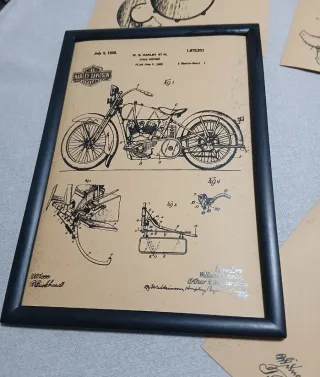 4 láminas retro ( Artesanía) Harley Davidson