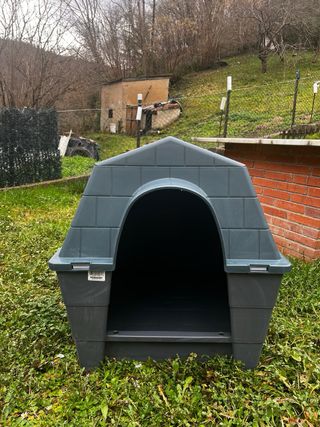 Caseta perro grande gris/verde
