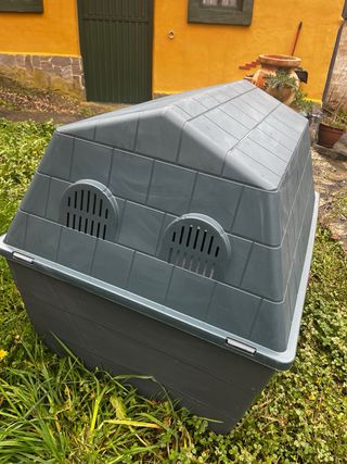 Caseta perro grande gris/verde