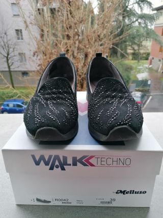 Melluso Walk Scarpe Camoscio Nero Brillantini 39