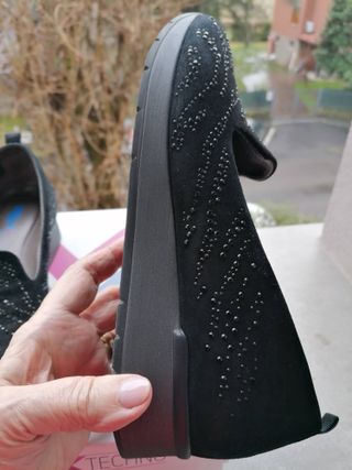 Melluso Walk Scarpe Camoscio Nero Brillantini 39