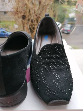 Melluso Walk Scarpe Camoscio Nero Brillantini 39