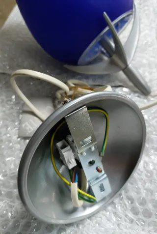 Lámpara Vintage, cristal Murano Azul 90's NUEVA