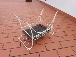 Asiento de Hierro Forjado con Mimbre