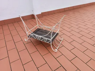 Asiento de Hierro Forjado con Mimbre