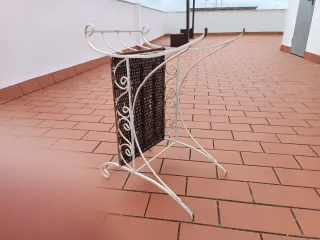 Asiento de Hierro Forjado con Mimbre