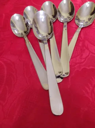 6 Cucchiai Tavola Inox 18/10 Nuovi
