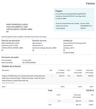 Avisadores Retekess para Restauración