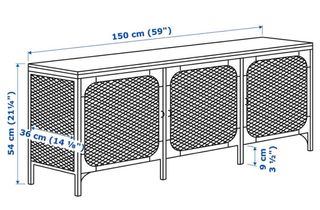 Mueble de TV rústico de metal y madera maciza