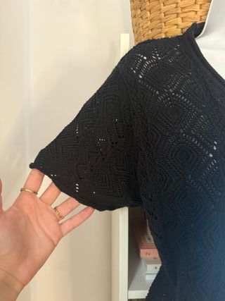 top negro calado // bolero Vintage manga corta