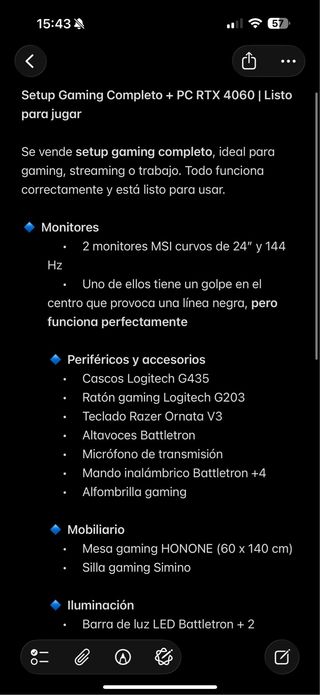 Setup Gaming Completo listo para jugar