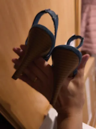 Zapatos tacón azul talla 37