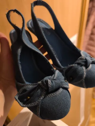 Zapatos tacón azul talla 37