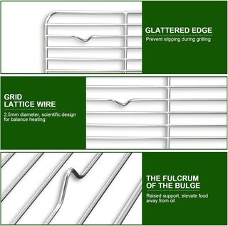 Cozary Bandeja De Horno Acero Inoxidable con Rejil