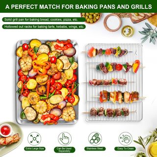 Cozary Bandeja De Horno Acero Inoxidable con Rejil