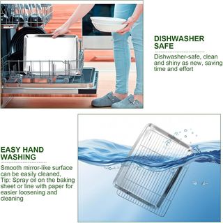 Cozary Bandeja De Horno Acero Inoxidable con Rejil