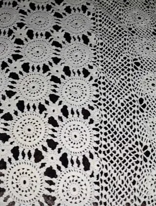 Antigua colcha blanca de hilo 265x160cm