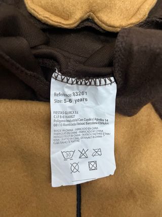 Disfraz Oso Marrón Talla 5-6
