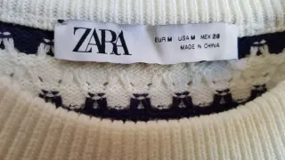 Buenísimo jersey top corto punto en hilo marinero