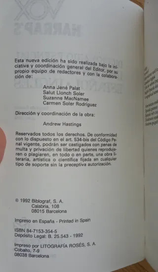 Diccionario Vox Esencial Ingles - Espanol (Bili...