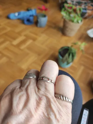 Anillos de plata, variados de10, y 5 falta el de 8